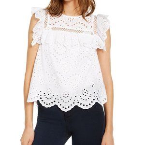 INC International Concepts Eyelet Flutter-Sleeve Top